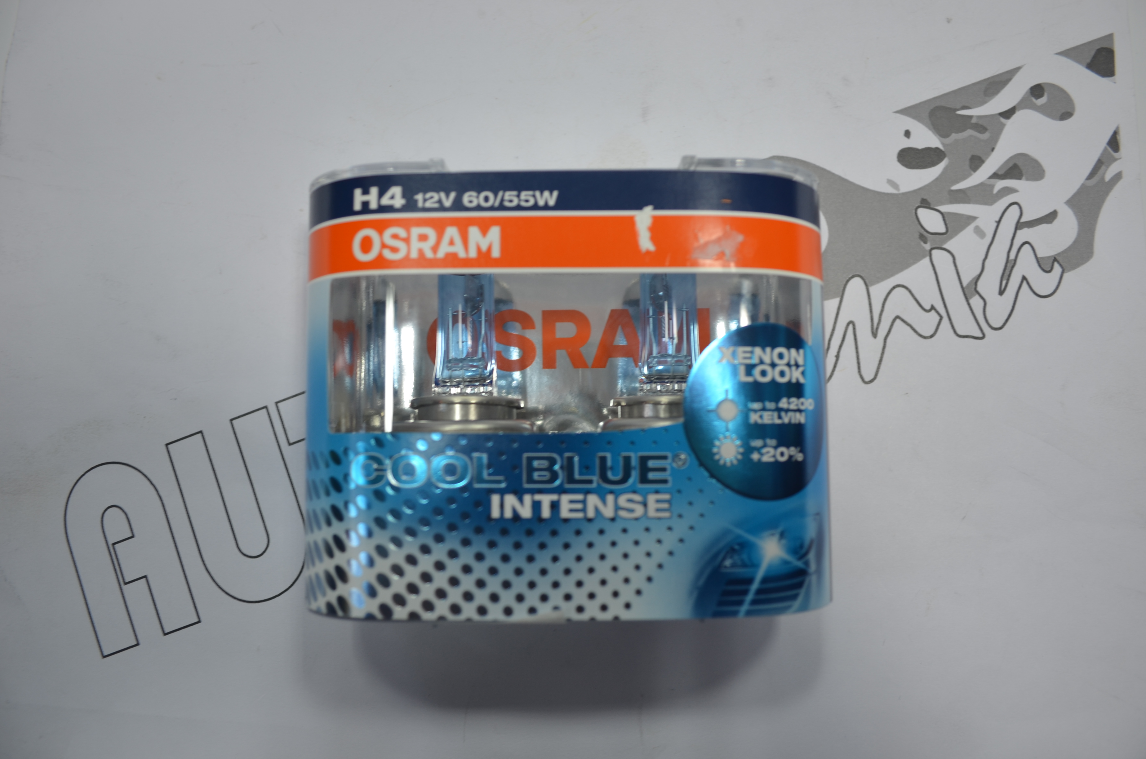 OSRAM H4 12V/60 /55W. INTENSE +20%. 4200K.